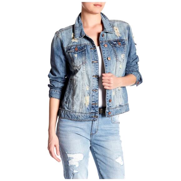 NEW STS DISTRESSED WOMEN'S JEAN JACKET - SIZE SMALL - Picture 1 of 11